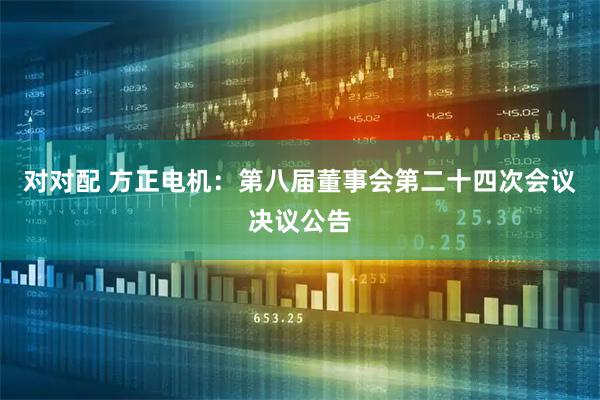 对对配 方正电机：第八届董事会第二十四次会议决议公告